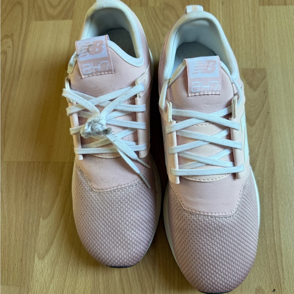 New Balance Light Pink and White Sneakers